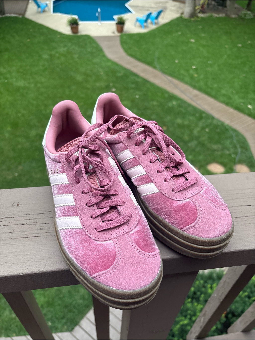 Adidas Gazelle Pink Suede Womenâs Platform Sneakers